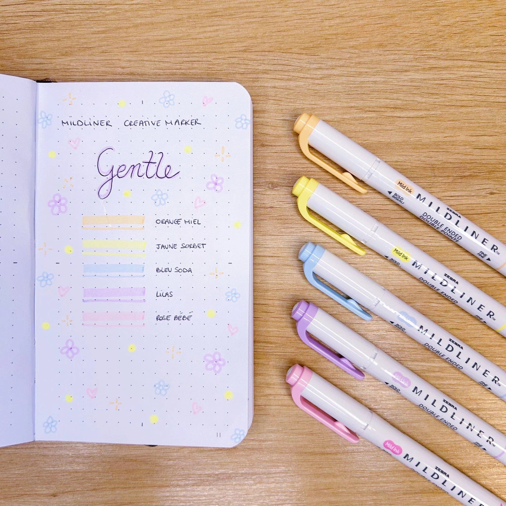 Set "Gentle" de ZEBRA - Surligneurs